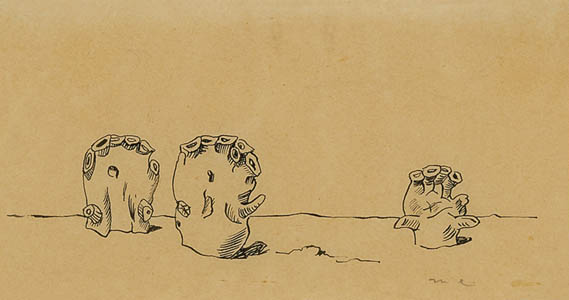 Max Ernst - Le Sourd et L'aveugle (The Deaf and the Blind) - 1923 ink on paper