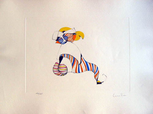 Leonor Fini - Plate 6 - Cette creature dont l'expression... - Le Temps de la Mue - 1975 hand colored etching