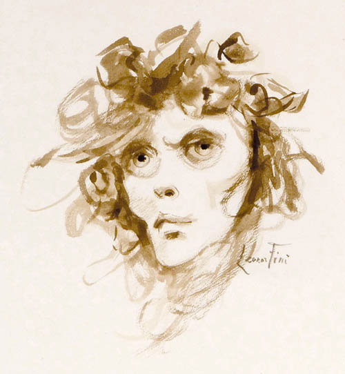 Leonor Fini - A Guest - Carmilla - 1983 watercolor on paper