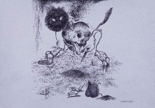 Nino Japaridze | Piège à loups I (Mantrap I) - 2008 ink on paper