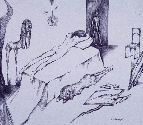 Nino Japaridze | Le cri étouffé (The Silent Scream) - 2008 ink on paper