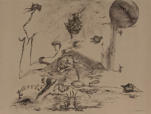 Nino Japaridze - Elle rêve I (She Dreams I) - 2008 ink on paper