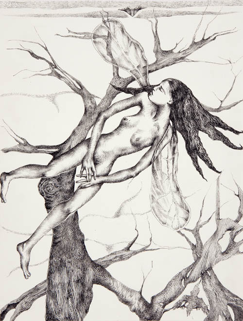 Nino Japaridze - Insomnie (Insomnia) - 2009 ink on tan paper