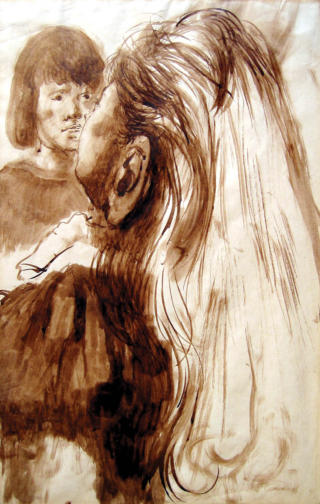 Pavel Tchelitchew - Study for The Tennis Players - 1934 ink and wash on paper