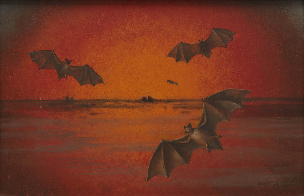 Stanislao Lepri - Les Chauves-souris (The Bats) - 1964 oil on masonite