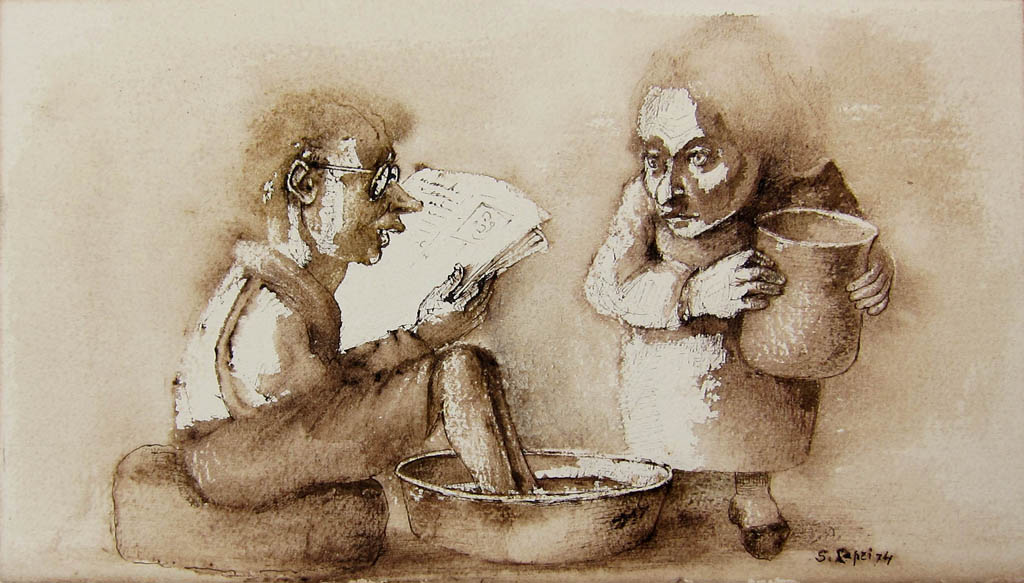 Stanislao Lepri - Sans Titre (Untitled) - 1974 sepia ink and wash on paper