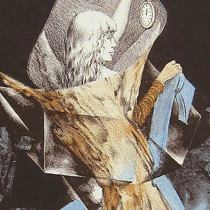 Dorothea Tanning - Bateau Bleu  (The Grotto) - 1950 color lithograph