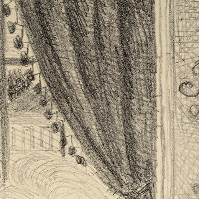 Paul Delvaux - Le Secret (The Secret) - 1966 lithograph