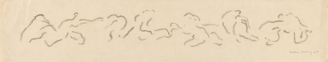 Dorothea Tanning - On Paper: The Friezes - Untitled - 1965 graphite on Japon paper