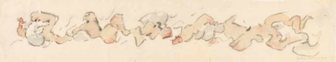 Dorothea Tanning - Untitled (Frieze) - 1965 crayon and watercolor on Japan paper