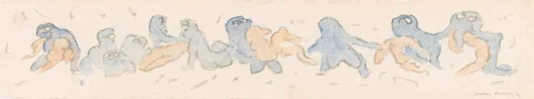 Dorothea Tanning - Untitled (Frieze) - 1966 crayon and watercolor on paper