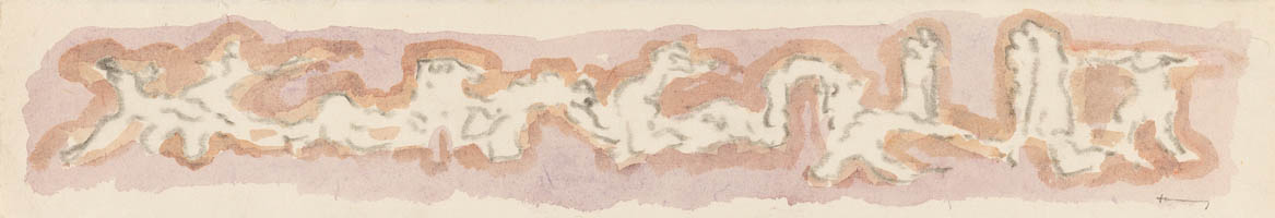 Dorothea Tanning - On Paper: The Friezes - Untitled - 1968 watercolor and graphite on paper