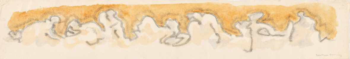 Dorothea Tanning - Untitled (Frieze) - c.1968 watercolor and graphite on paper