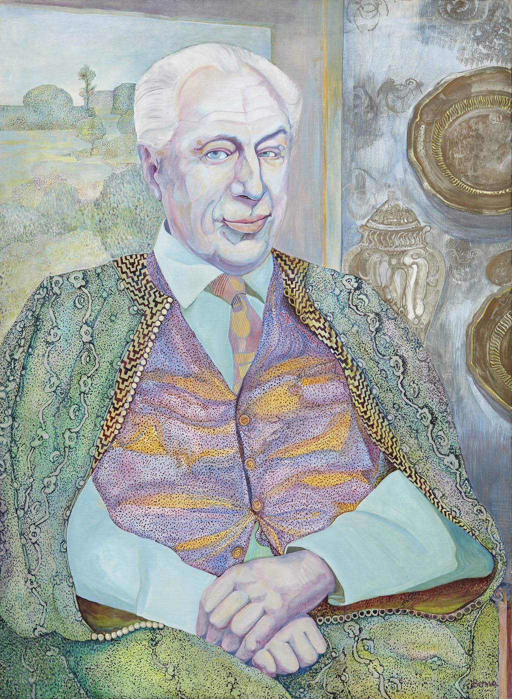 Bona de Mandiargues - Untitled [Portrait of Octavio Paz] - oil on canvas