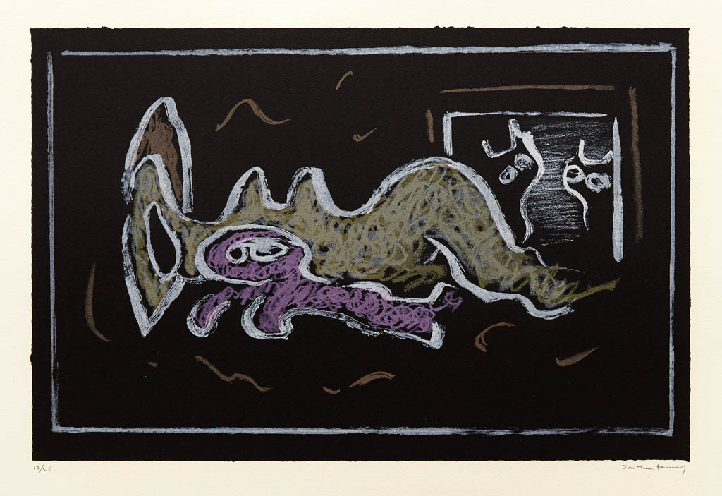 Dorothea Tanning - Nue couchée - 1967 color lithograph