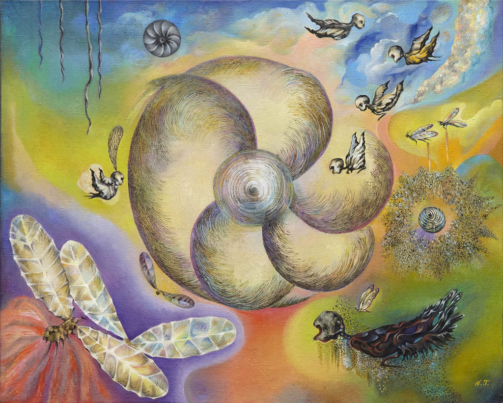 Nino Japaridze - Folie vertige et les ailes (Winged Folly) - 2023 oil on canvas
