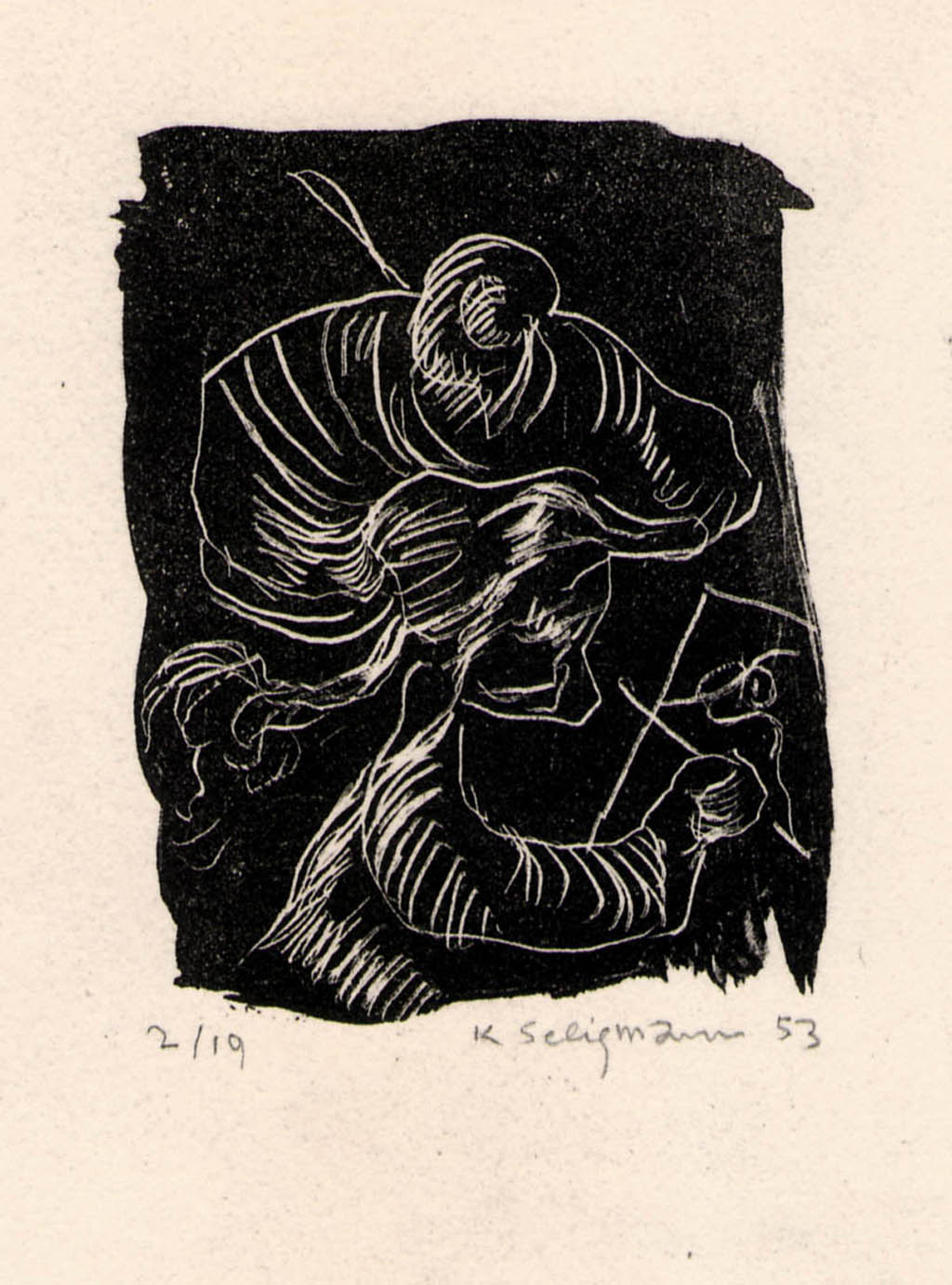 Kurt Seligmann - Le peintre II  - 1953 lithograph