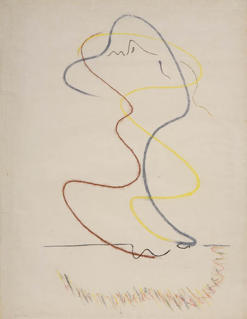 Andre Masson - Femme Revant - 1927 crayon and pastel on paper