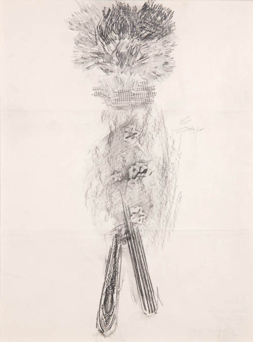 Cadavre Exquis - Exquisite Corpse - (Elisa Breton, Benjamin Peret, Andre Breton) - 1949 pencil and frottage on paper