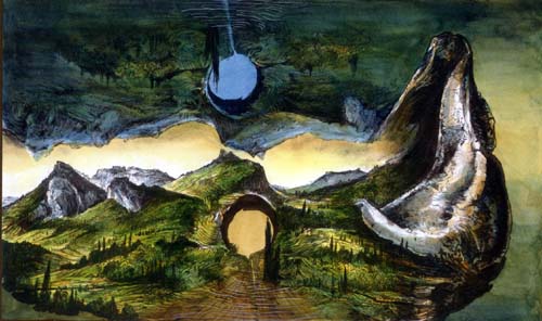 Dietrich Schuchardt - Die Dentelles (The Dentelles) - 1996 hand painted etching