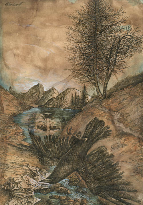 Dietrich Schuchardt - Der Rabe (The Raven) - 2005 ink and watercolor on paper