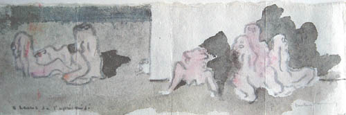 Dorothea Tanning - 4 heures de l'apre midi - 1964 watercolor and pencil on paper
