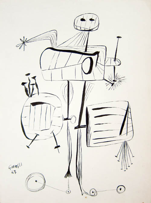 Eugenio Granell - Sin título (Untitled) - 1953 ink on paper