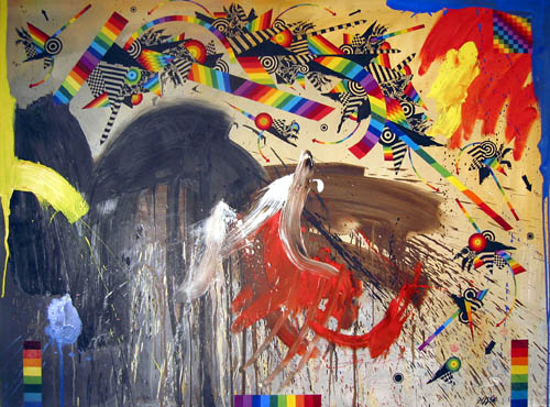 Georges Dussau - Disymetrie pour un Corps No 1 - 1978 acrylic on canvas