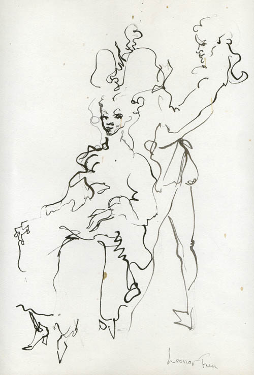 Leonor Fini - Deux Personnages - 1948 ink on paper