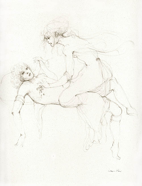 Leonor Fini - Monsieur Venus - 1972 ink on paper
