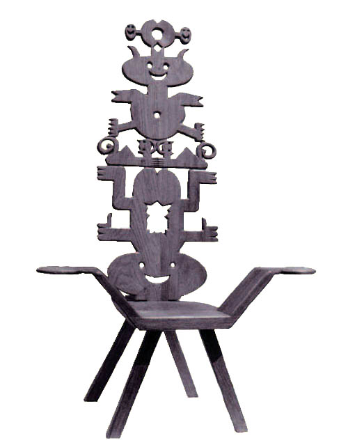 Roberto Matta - Totem Chair - 1980 wood sculpture