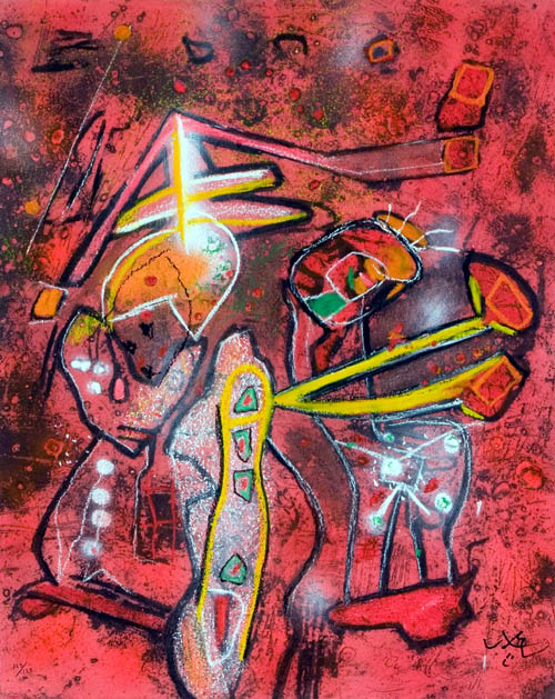 Roberto Matta - Melodia-Melodio - 1996 carborundum etching