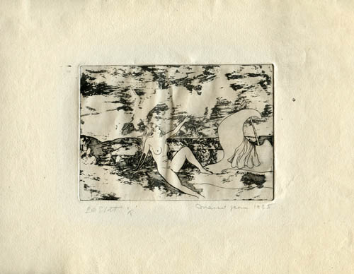 Marcel Jean - Femme dans un Paysage Surrealiste (Woman in Surrealist Landscape) - 1935 etching and aquatint on paper