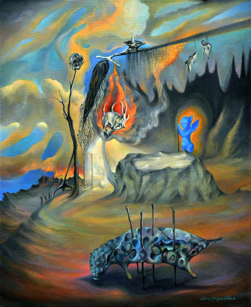 Nino Japaridze - Le ciel renversé (The Fallen Sky) - 2010 oil on canvas