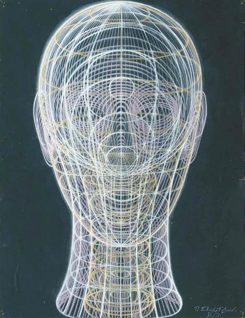 Pavel Tchelitchew - Spiral Head (VI) - 1950 gouache and pastel on paper