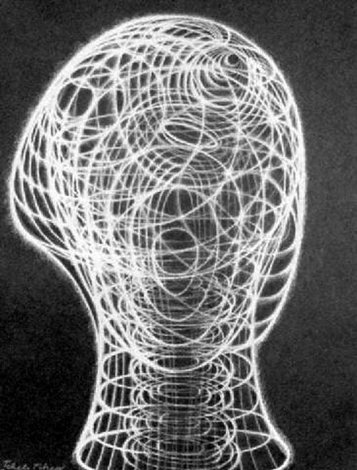 Pavel Tchelitchew - Spiral Head - 1952 chalk on paper