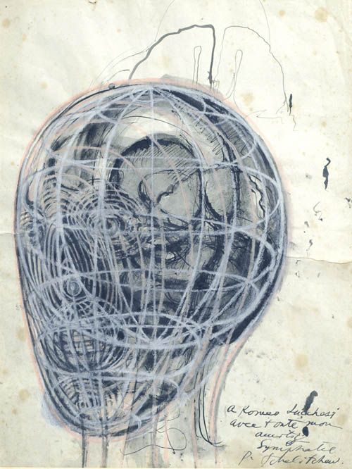 Pavel Tchelitchew - Spiral Head - undated pastel on paper