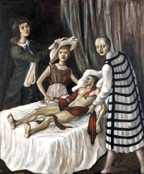 Stanislao Lepri - La Mort du Juste (The Death of the Just) - 1949 oil on panel