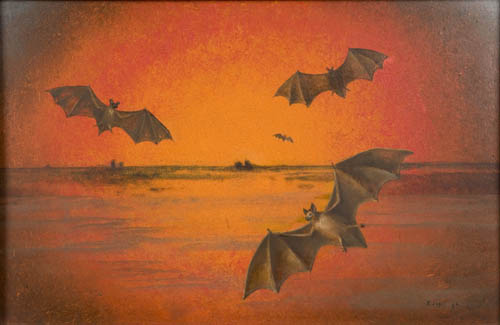 Stanislao Lepri - Les Chauves-souris (The Bats) - 1964 oil on masonite