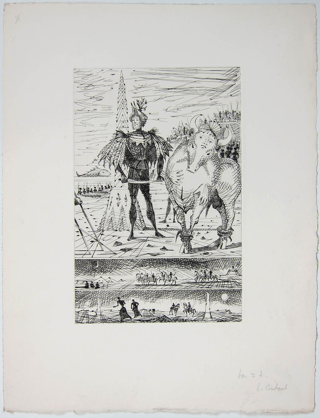 Lucien Coutaud - Le Taureau Blanc (Plate X) - 1956 etching