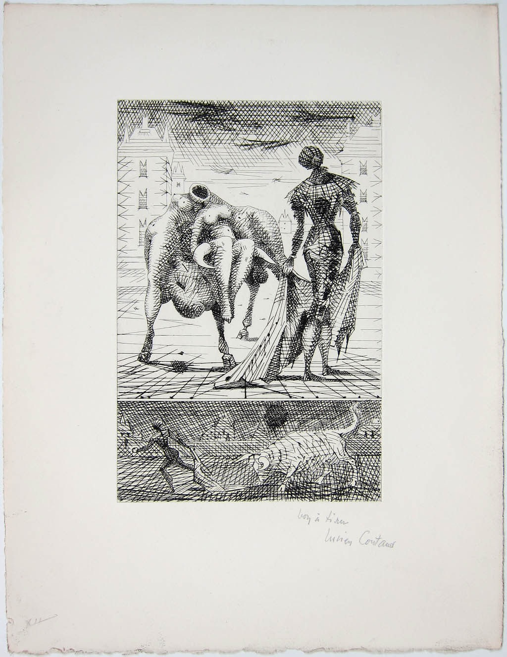 Lucien Coutaud - Le Taureau Blanc (Plate XII) - 1956 etching
