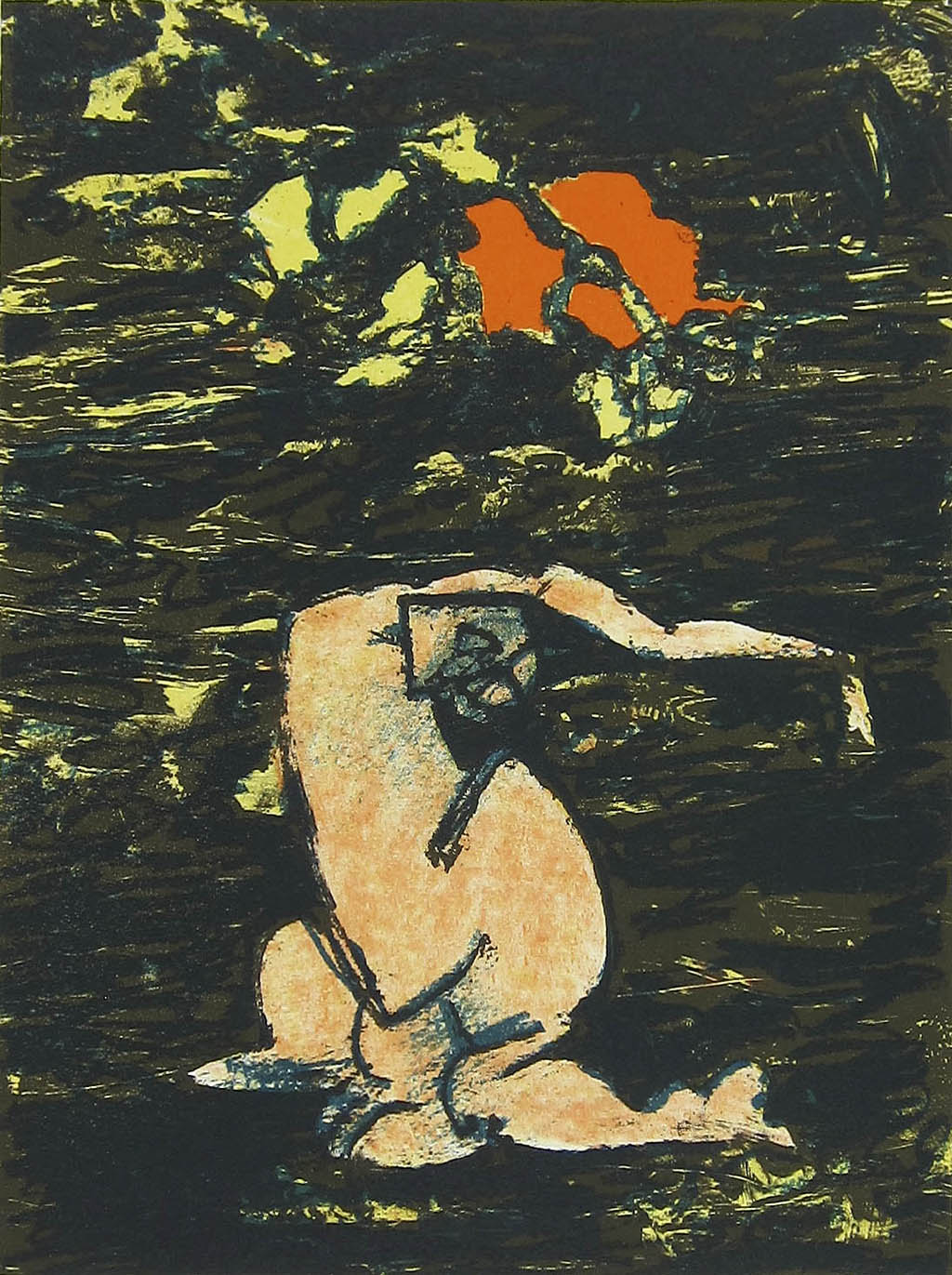Dorothea Tanning - Orange Moon - 1974 color lithograph