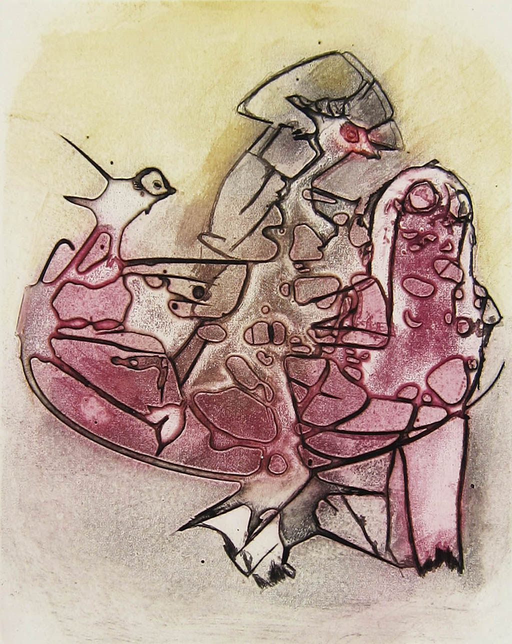 Dorothea Tanning - Orphans - 1963 color etching