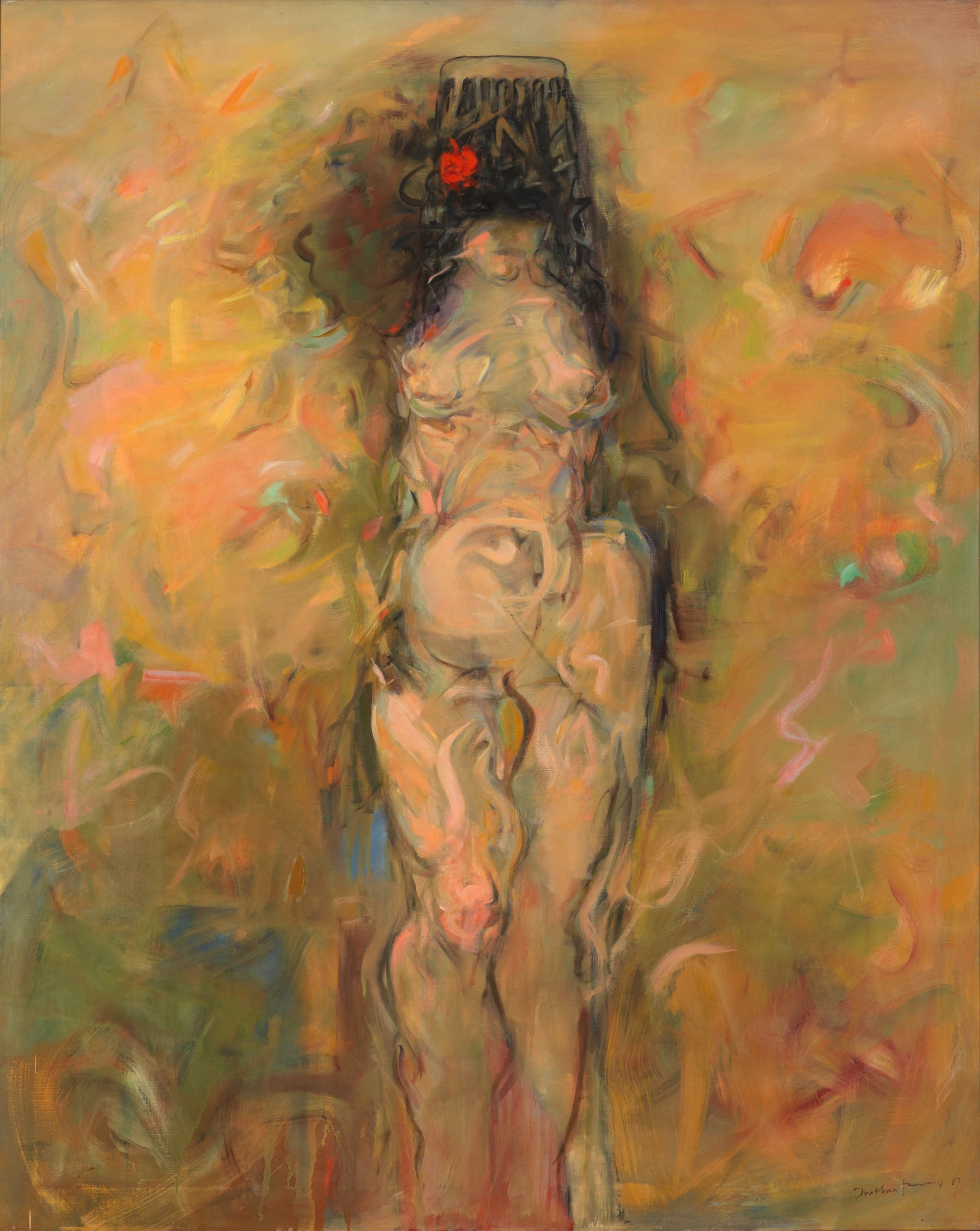 Dorothea Tanning - Woman Artist, Nude, Standing - 1985-87 oil on canvas
