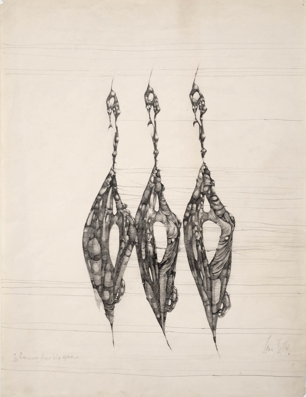 Leon Kelly - Les Cornemuses d'une Ville Ancienne - 1936 pencil on paper