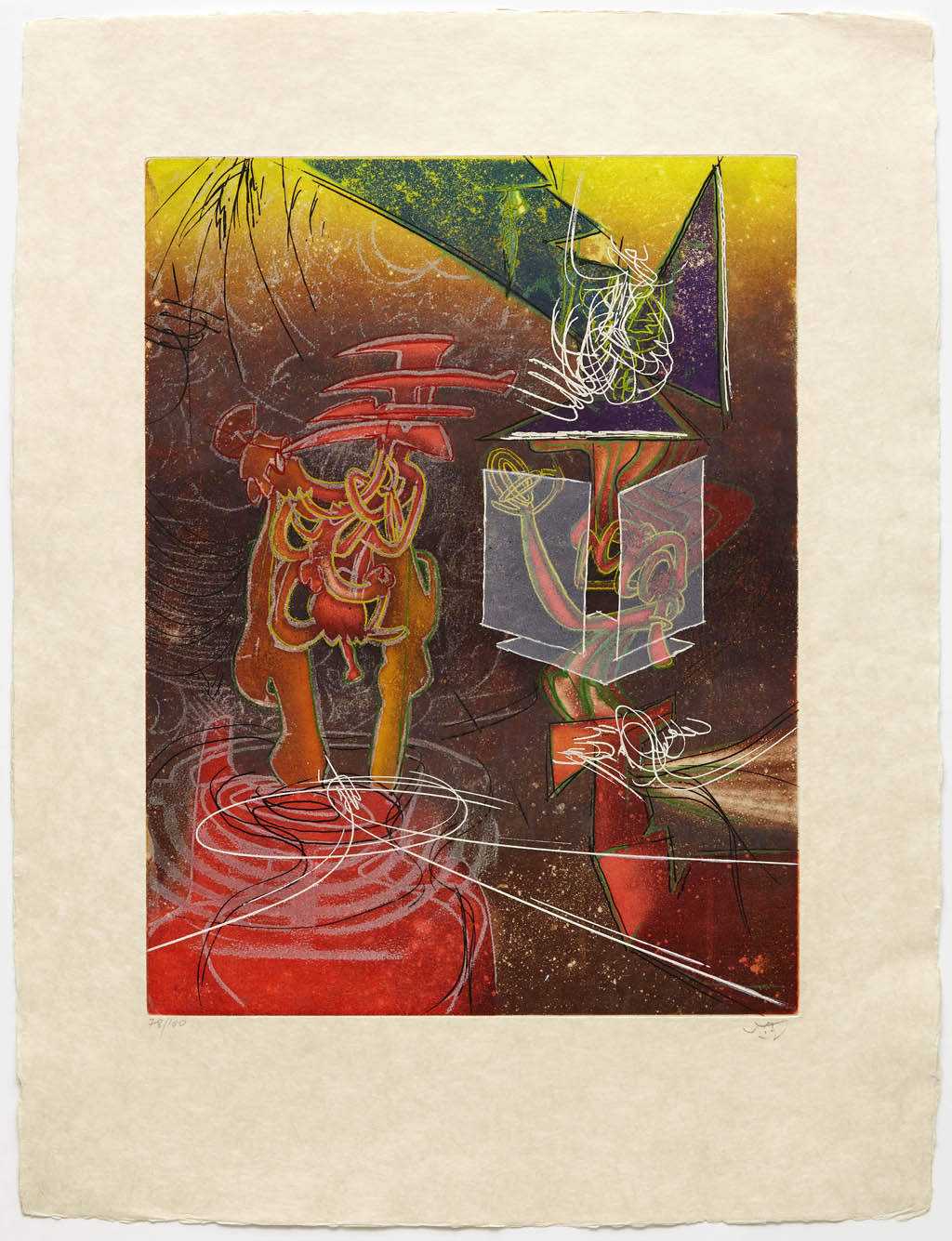 Roberto Matta - Une Saison en Enfer - Nous ne Sommes Pas au Monde - 1978 color etching
