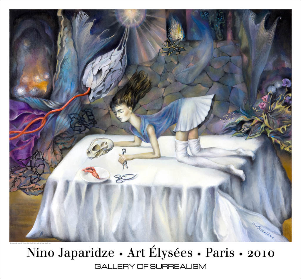 Nino Japaridze - Art Elysees Paris, 2010 - La caresse du vent (The Caress of the Wind) - 2010 color exhibition poster