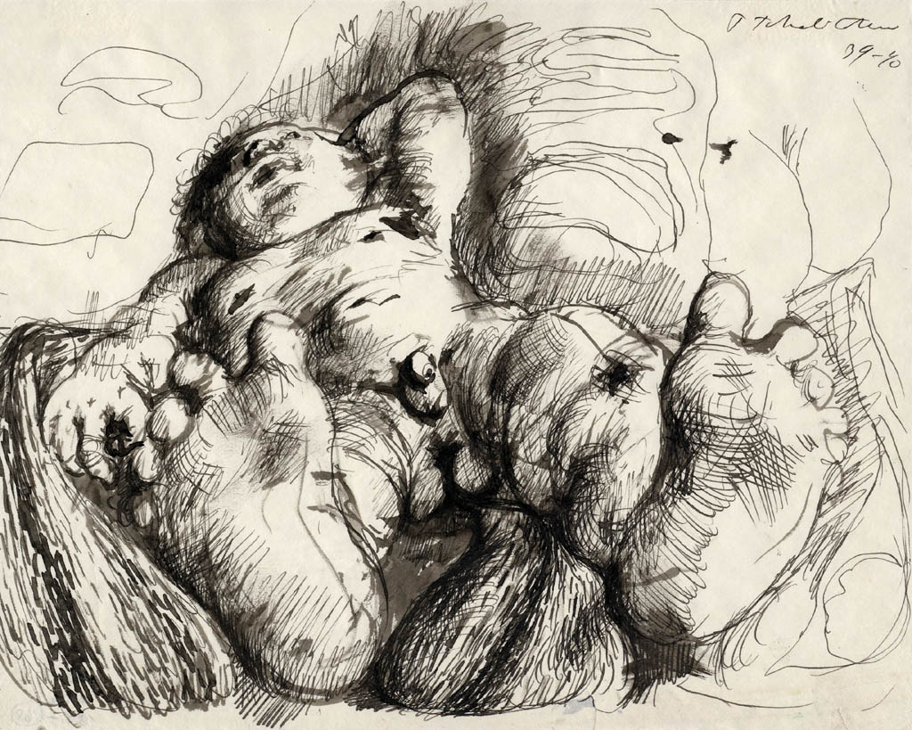 Pavel Tchelitchew - Reclining Nude - 1939-40 ink and wash on paper