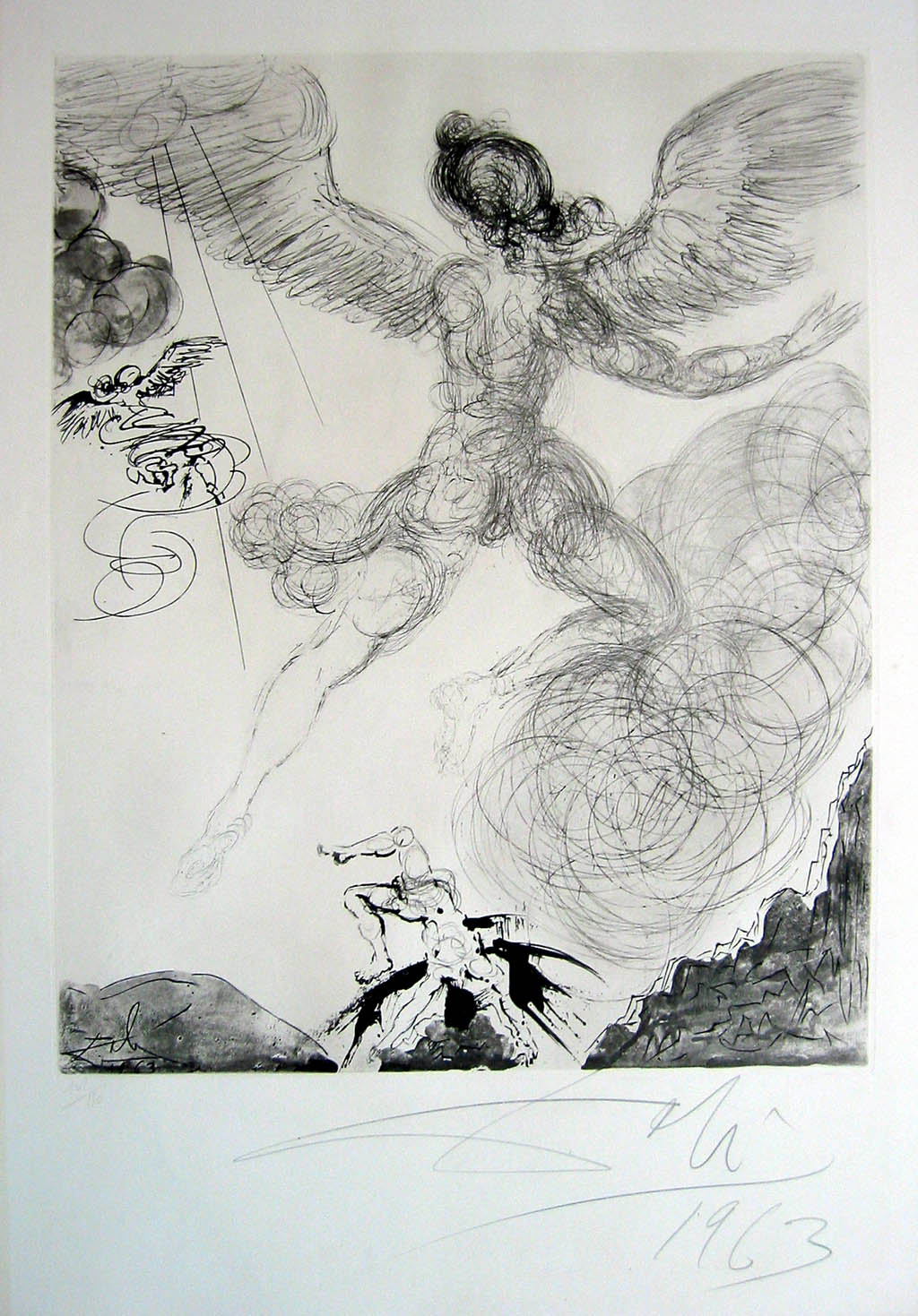 Salvador Dali "Mythology Icarus" 1963 etching. Gallery of Surrealism