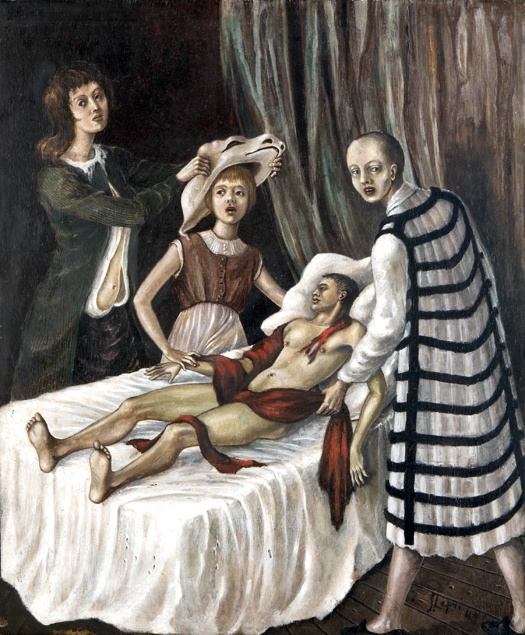 Stanislao Lepri - La mort du juste (The Death of the Just) - 1949 oil on panel